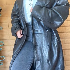 Vintage Luis Alvear Leather Trench Coat